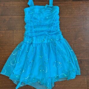 Amy Byer Girls Sz 10 New Blue Sequined Asymmetrical Hem 4121